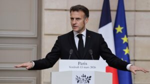 French President Macron receives Ukrainian counterpart Zelensky at the Elysee